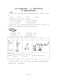 [化学]2024北京重点校高一上学期期末真题真题分类汇编：铁金属材料章节综合