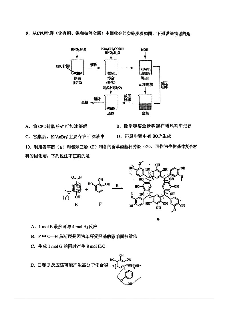 [化学]2024北京二中高三上学期开学考试卷及答案第3页