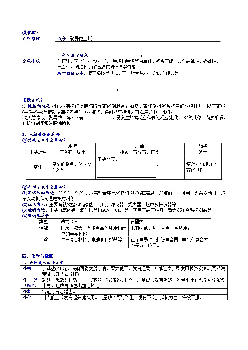 高考化学一轮复习基础知识讲义专题三考点三  化学与STSE（学生版）第3页