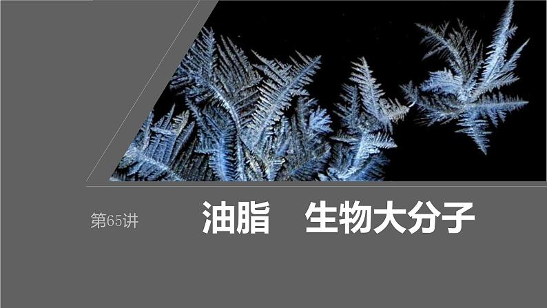 新高考化学一轮复习课件第10章 第65讲　油脂　生物大分子（含解析）01