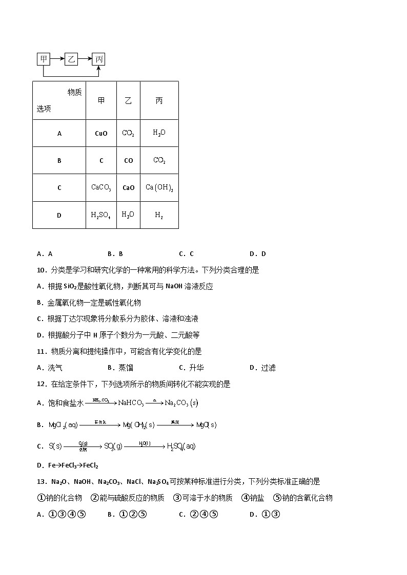 新高考化学一轮复习考点巩固卷02 化学物质及其变化（原卷版）第2页
