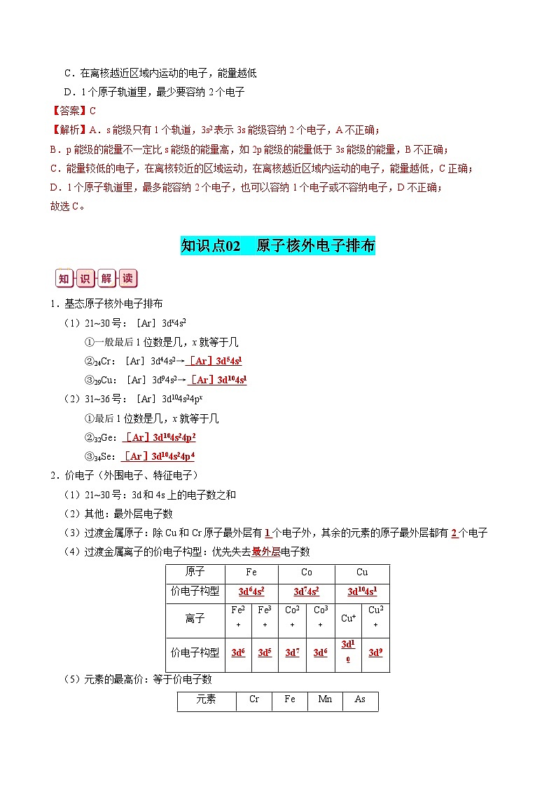 新高考化学一轮复习知识清单15 原子结构与性质第3页
