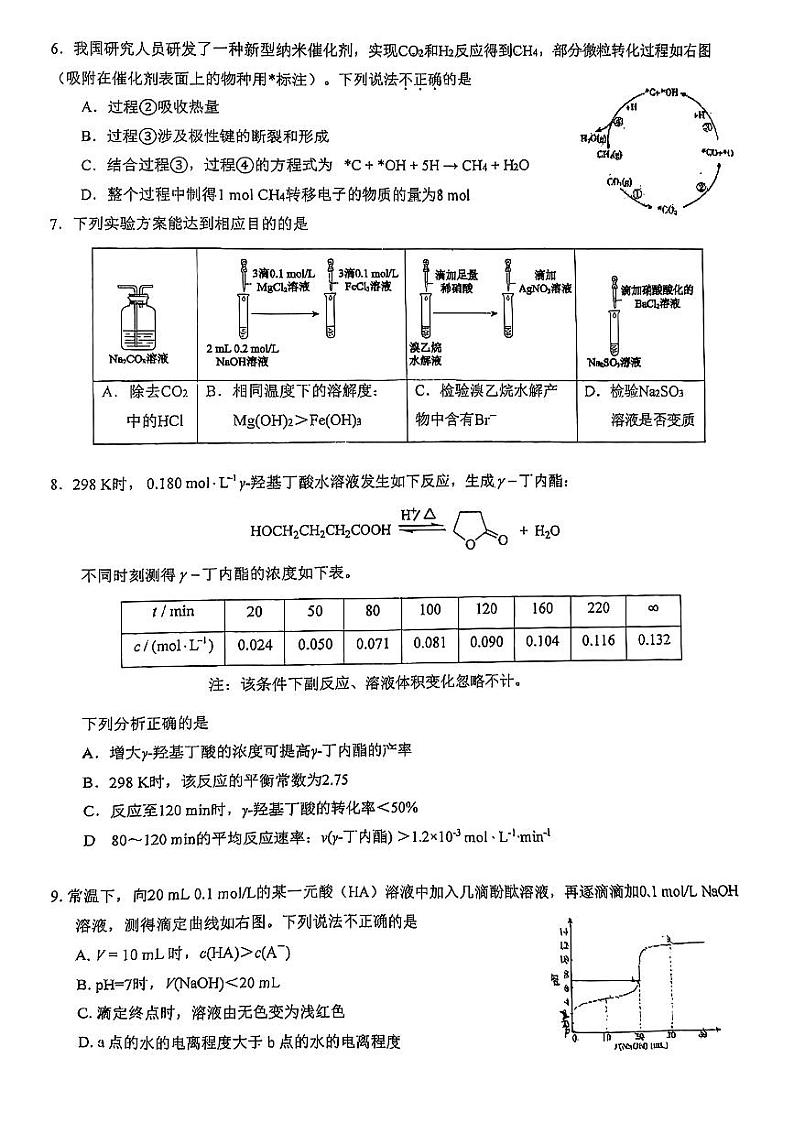 北京市第十五中学2024-2025学年高三上学期阶段测试  化学试题02