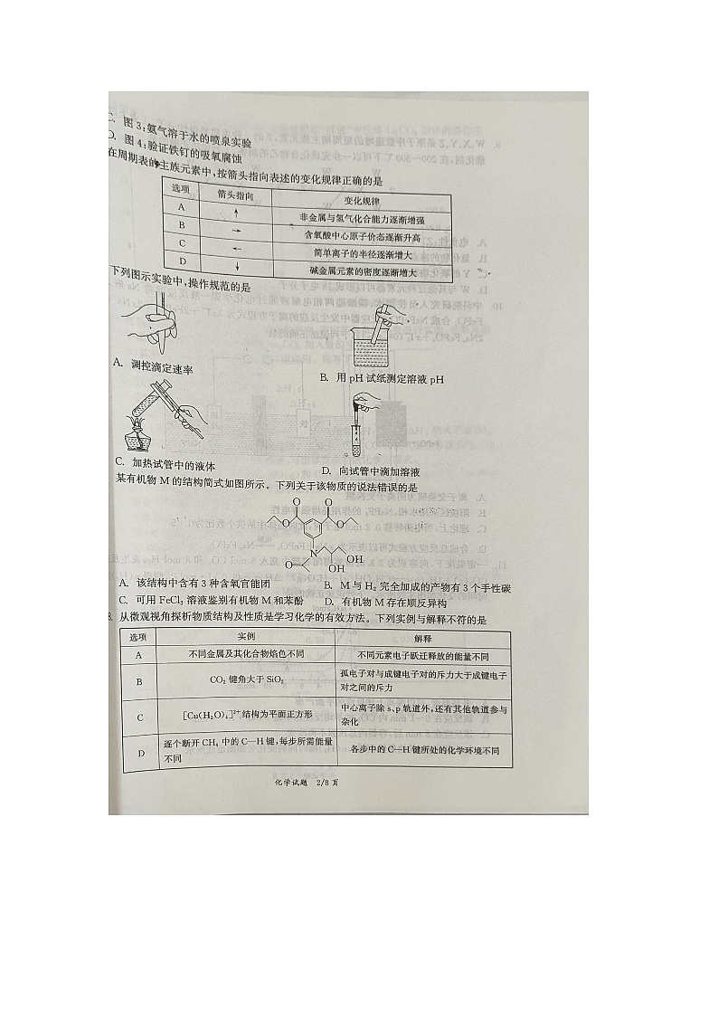河北省邯郸市魏县2024-2025学年高三上学期开学考试化学试题02