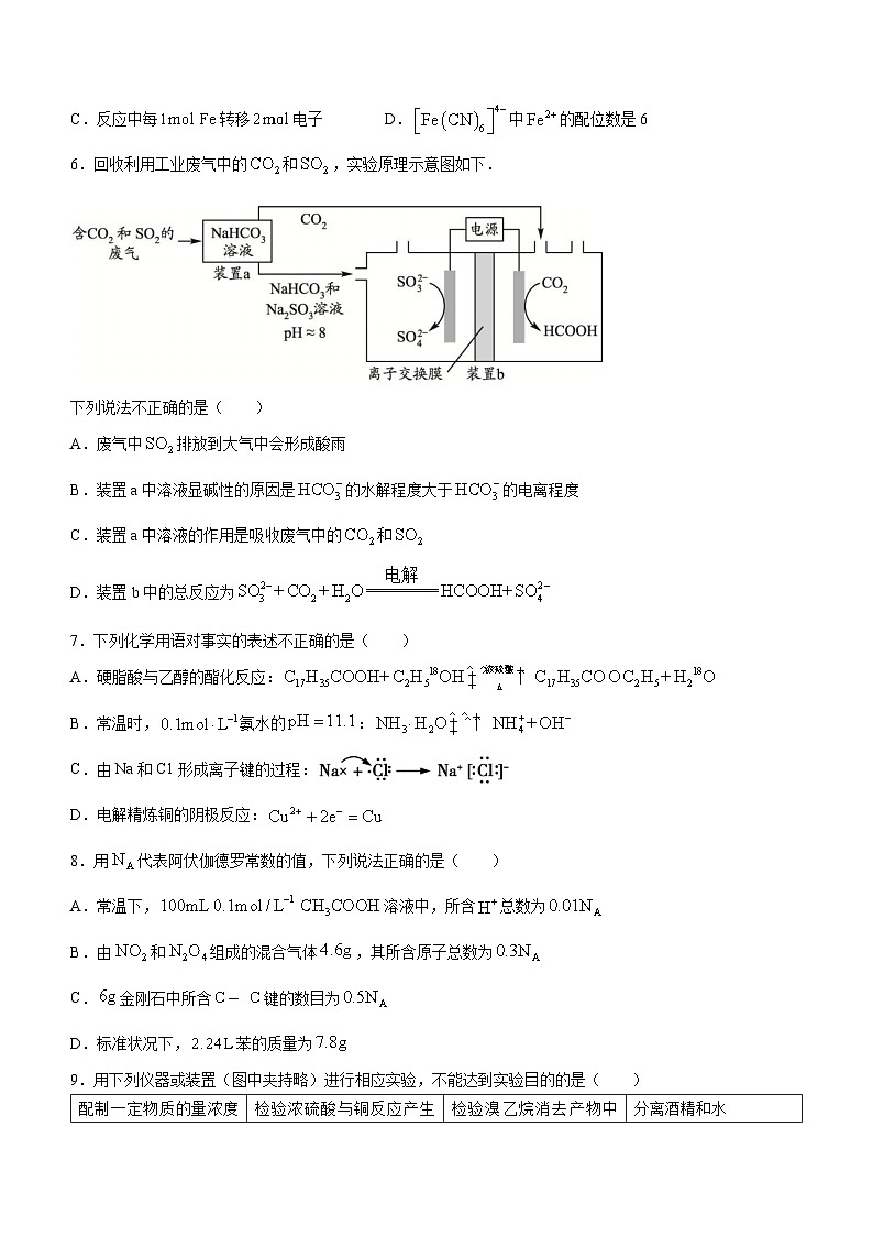 北京市朝阳外国语学校2024-2025学年高三上学期开学考试化学试题02