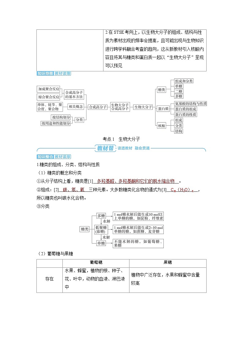 2025年高考化学精品教案第九章有机化学基础第6讲生物大分子合成高分子02