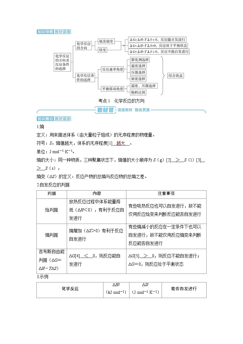 2025年高考化学精品教案第七章化学反应速率和化学平衡第4讲化学反应的方向和化学反应的调控02