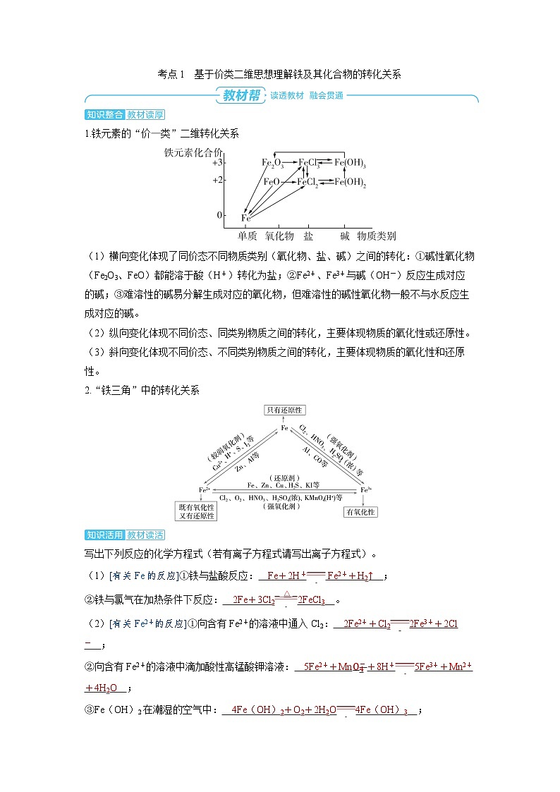 2025年高考化学精品教案第三章金属及其化合物第3讲铁及其化合物的转化关系02