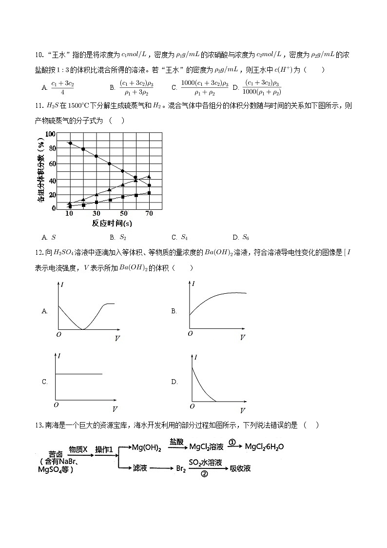 重庆市长寿中学校2024-2025学年高三上学期开学考试+化学试题03