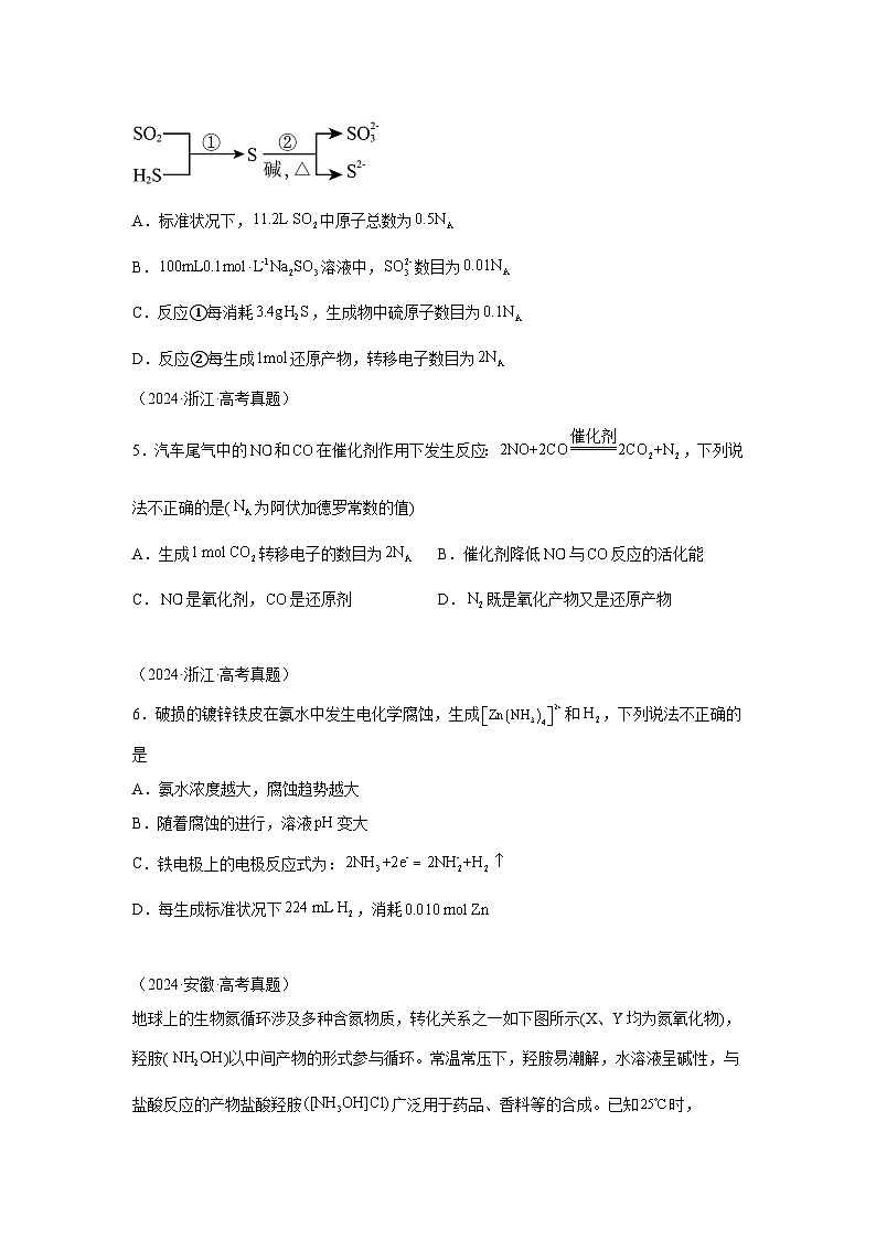 2024年高考化学真题分类汇编02化学计量及其应用含解析答案02