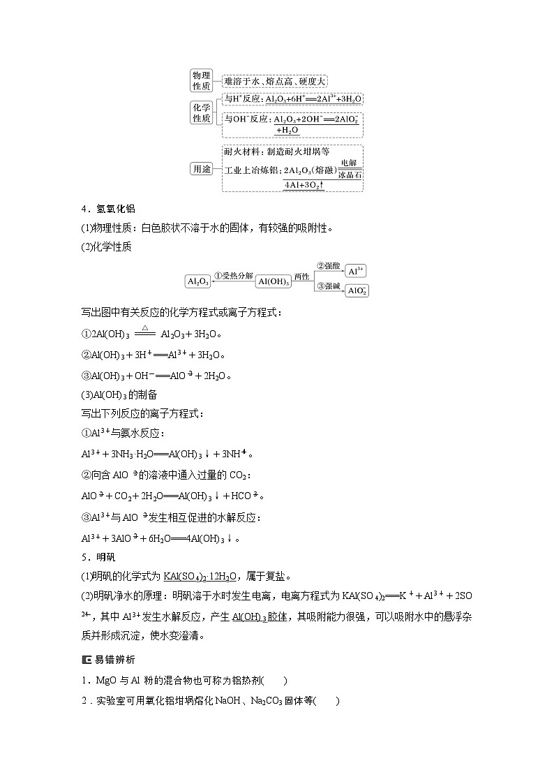第4章　第14讲　铝、镁及其化合物（含答案） 2025年高考化学大一轮复习全新方案 讲义02