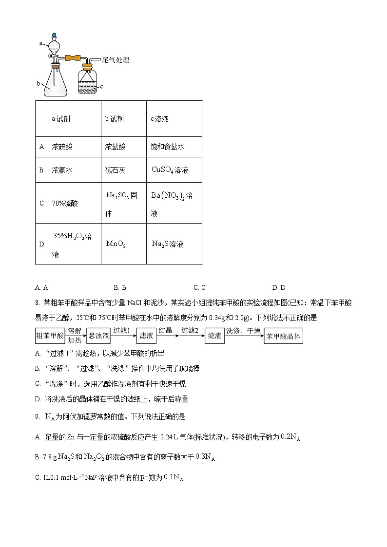 山东省菏泽市东明县第一中学2024-2025学年高三上学期开学考试化学试题（原卷版）第3页
