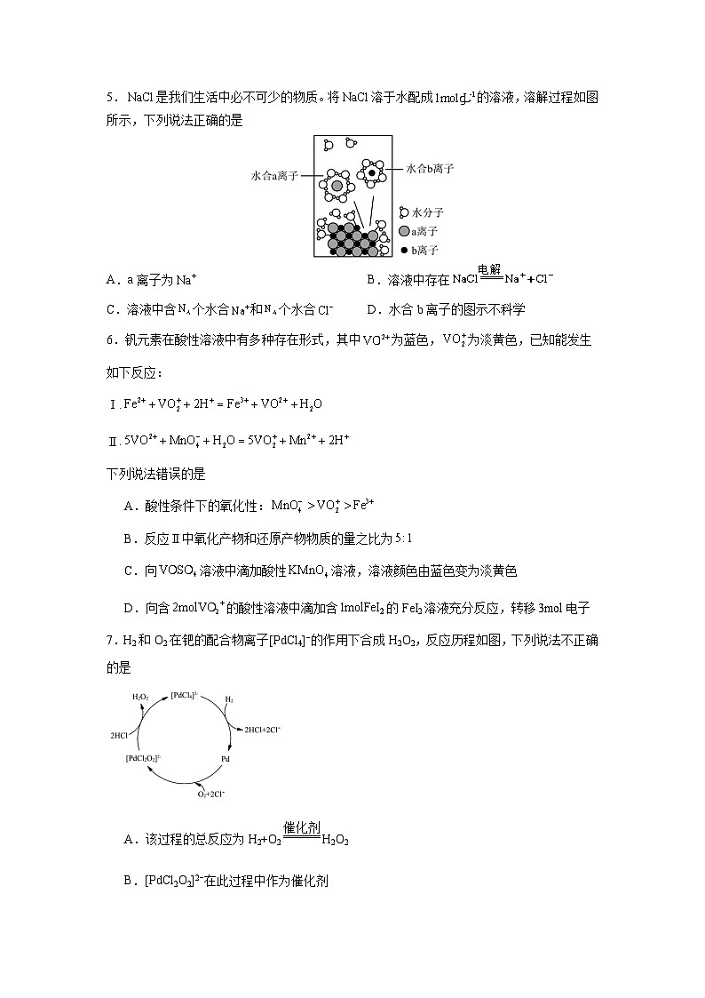 四川省自贡市荣县中学校2024-2025学年高三上学期开学考试+化学试卷第2页