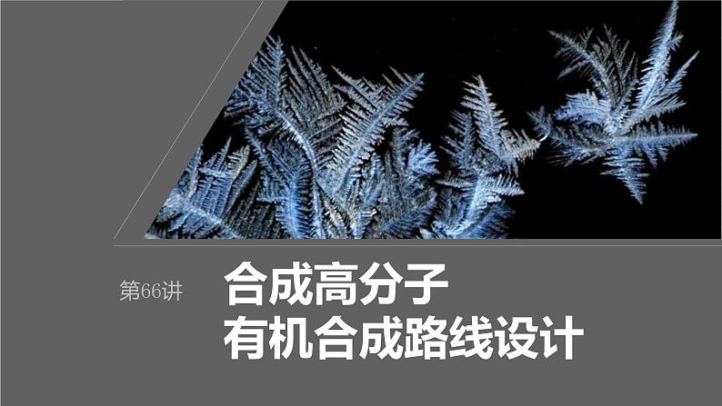 新高考化学一轮复习课件第10章 第66讲　合成高分子　有机合成路线设计（含解析）01