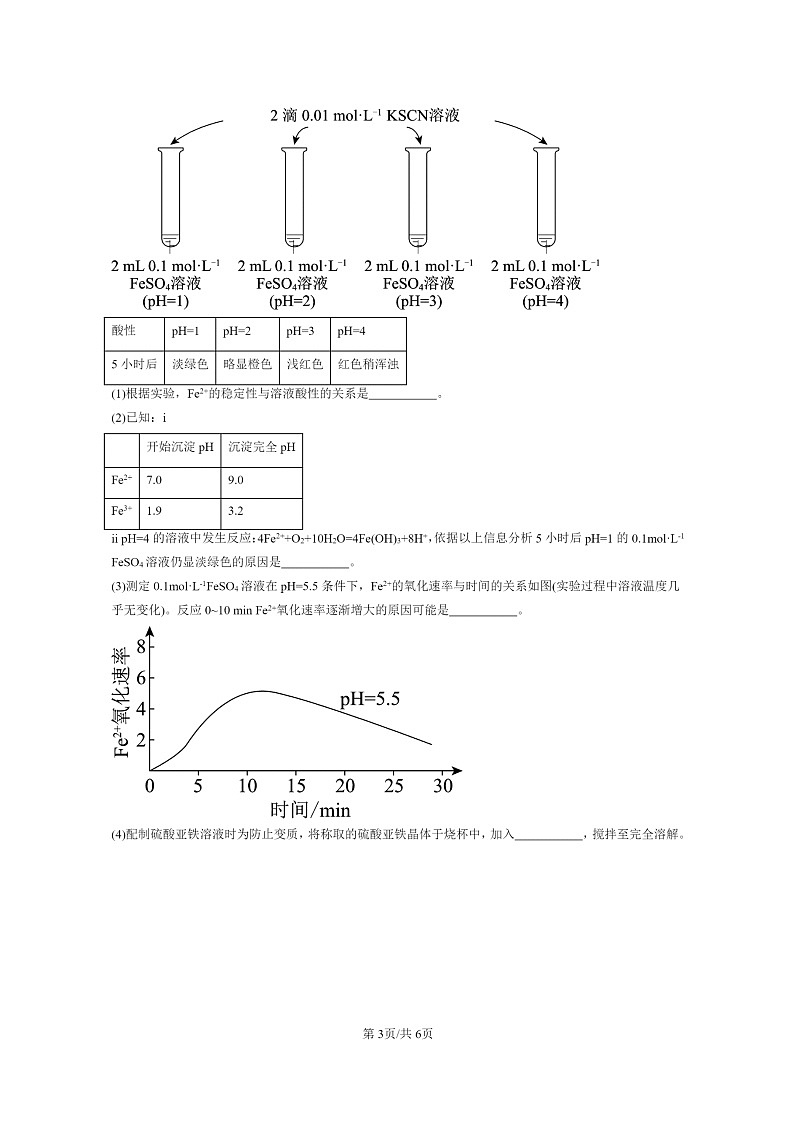 [化学]2022～2024北京重点校高三上学期期末真题分类汇编：铁金属材料章节综合03