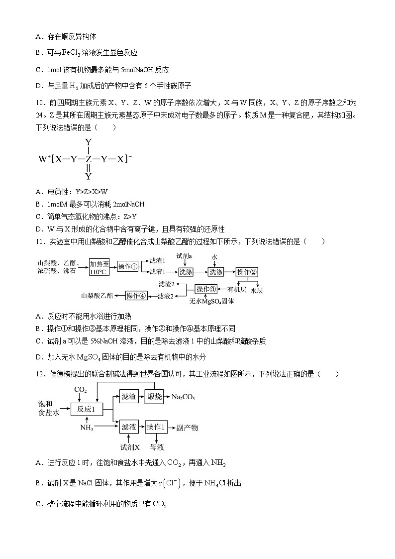 四川省成都市树德中学2024-2025学年高三上学期开学考试化学试题+第3页