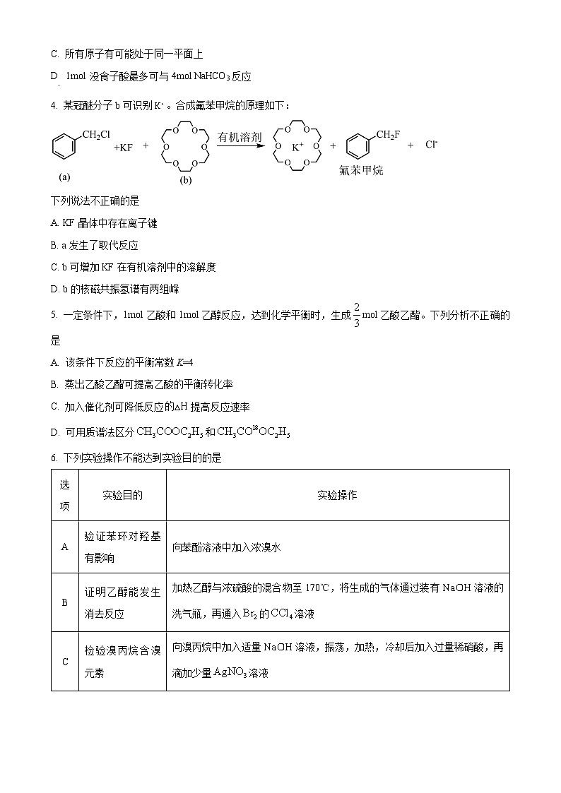 北京市第五十中学2024-2025学年高三上学期第一次月考化学试题（原卷版）02