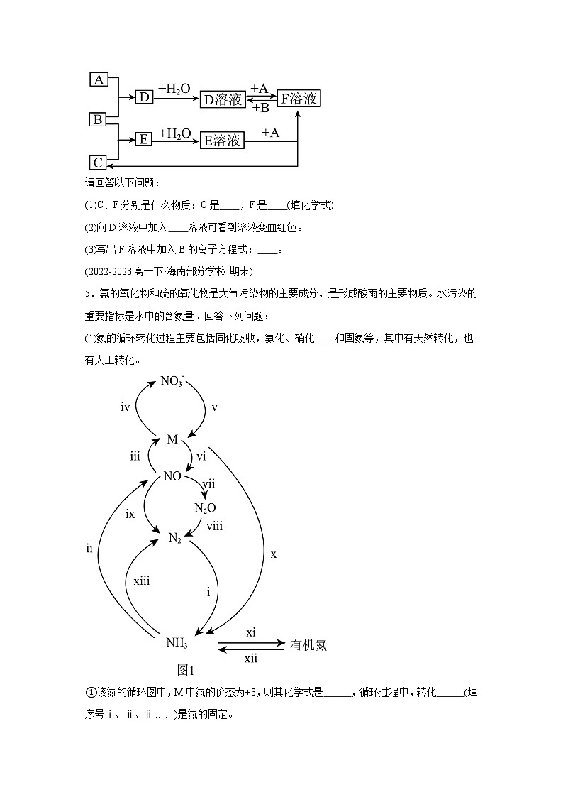 人教版2019化学试题含解析答案综合02期末压轴80题之非选择题-【好题汇编】备战2023-2024学年高一化学下学期期末真题分类03