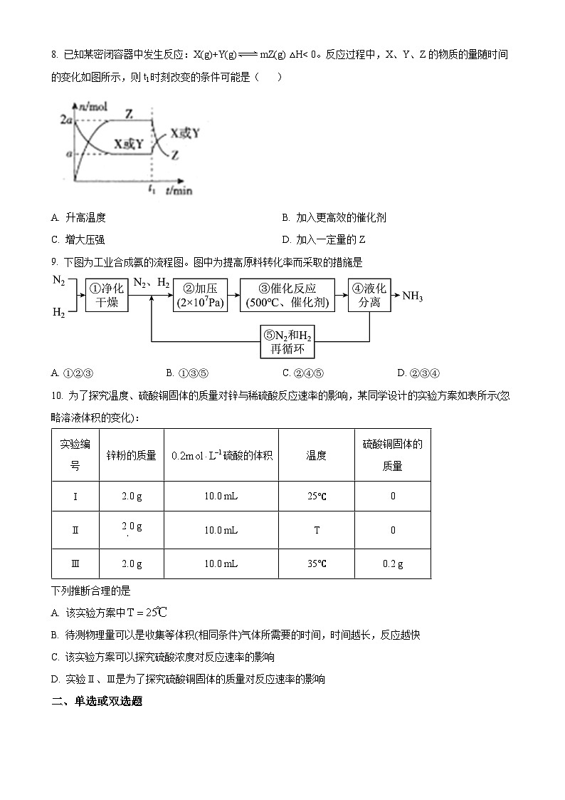 山东省烟台市招远市第二中学2024-2025学年高二上学期开学考试化学试题（原卷版）第3页