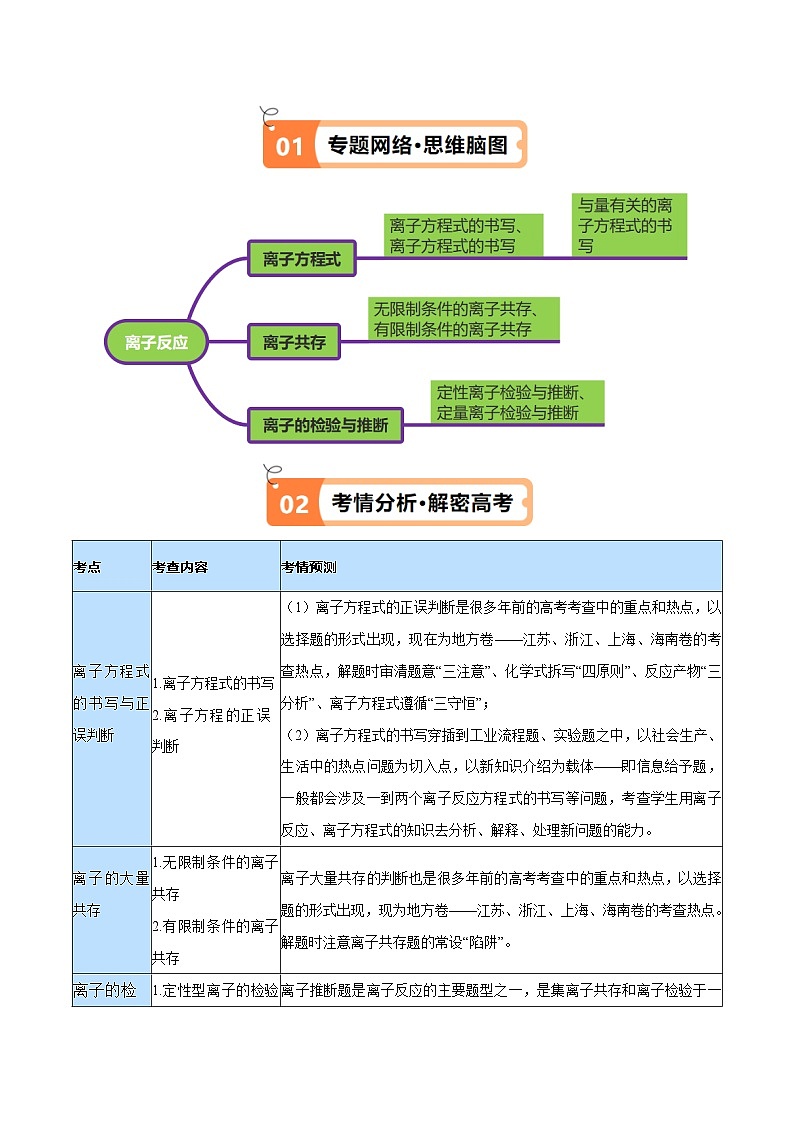 新高考化学二轮复习高频考点追踪练习专题03 离子反应（讲义）（2份打包，原卷版+解析版）02