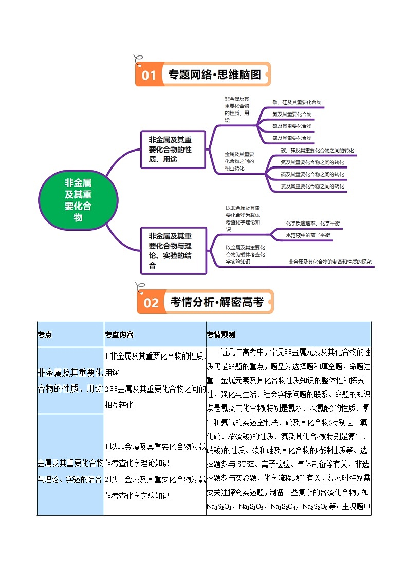 新高考化学二轮复习高频考点追踪练习专题06 非金属及其重要化合物（讲义）（原卷版）第2页