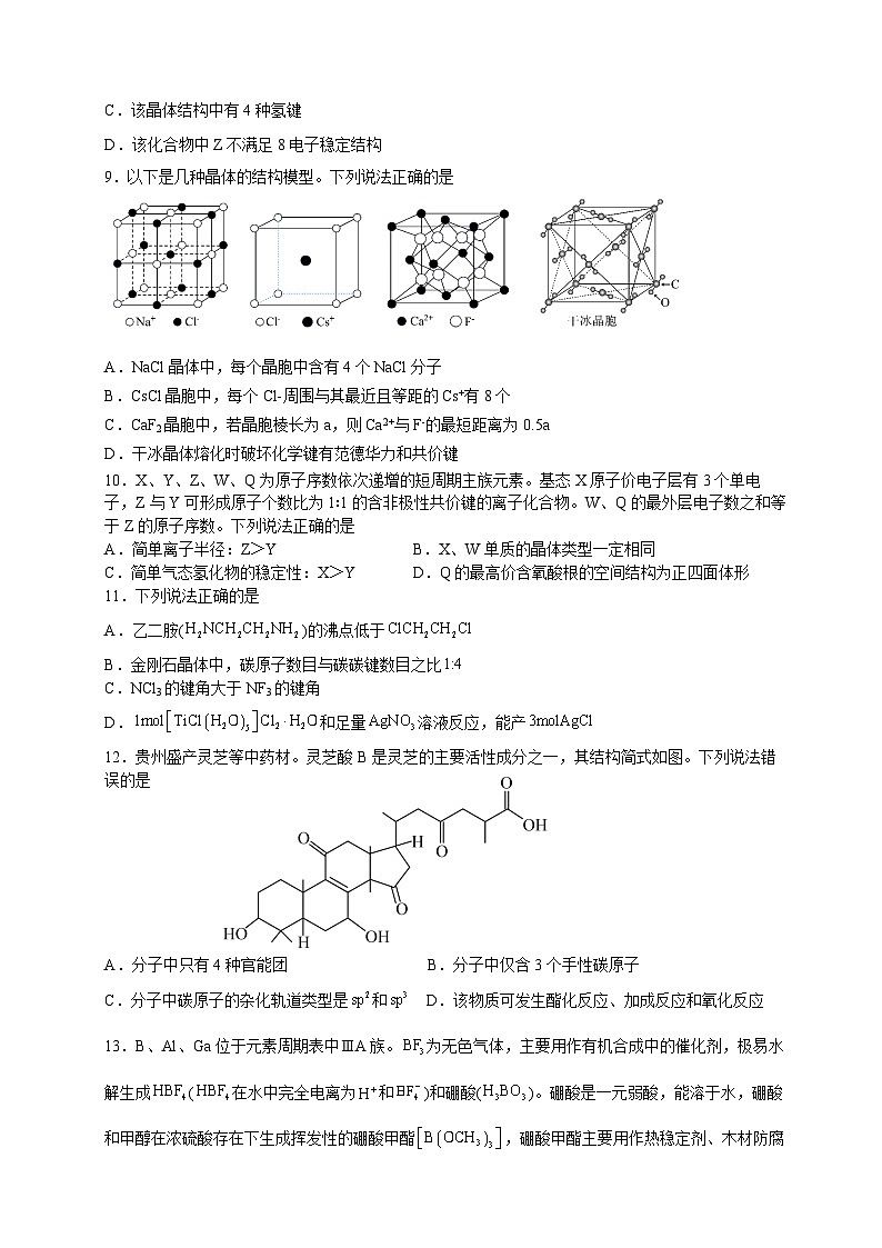 福建省南平市高级中学2024-2025学年高三上学期开学考试化学试题第3页