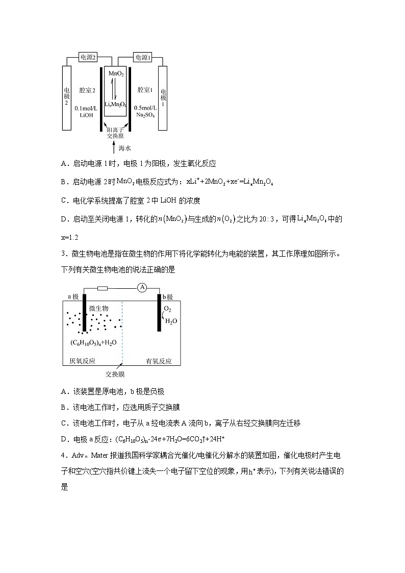 高考化学热点试题热点14电化学及其应用含解析答案02