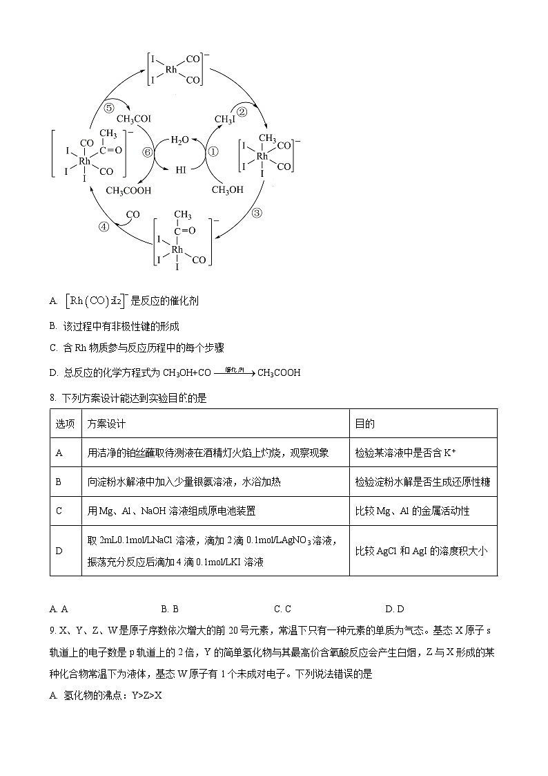 安徽省2024届“耀正优+”高三上学期名校12月期末化学试题 Word版无答案第3页