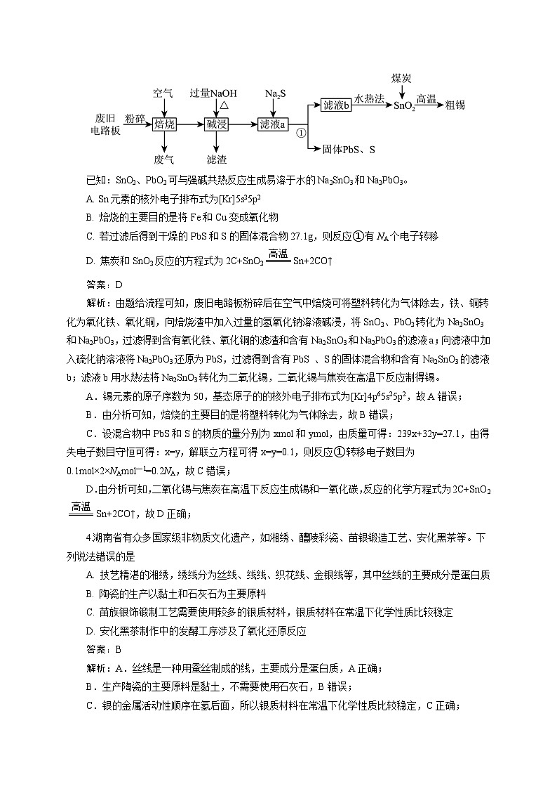 新高考化学一轮复习限时训练：《化学物质及其变化》专题18(解析版)第2页