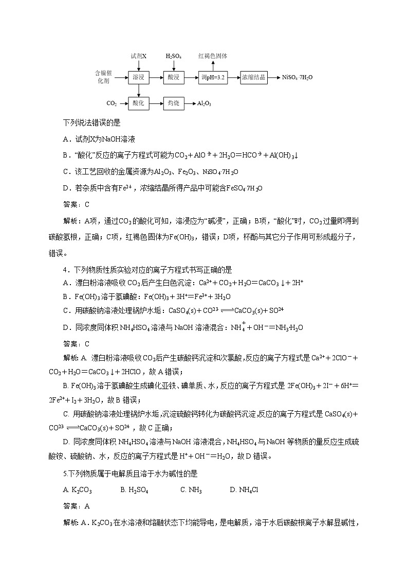 新高考化学一轮复习限时训练：《化学物质及其变化》专题22(解析版)第2页