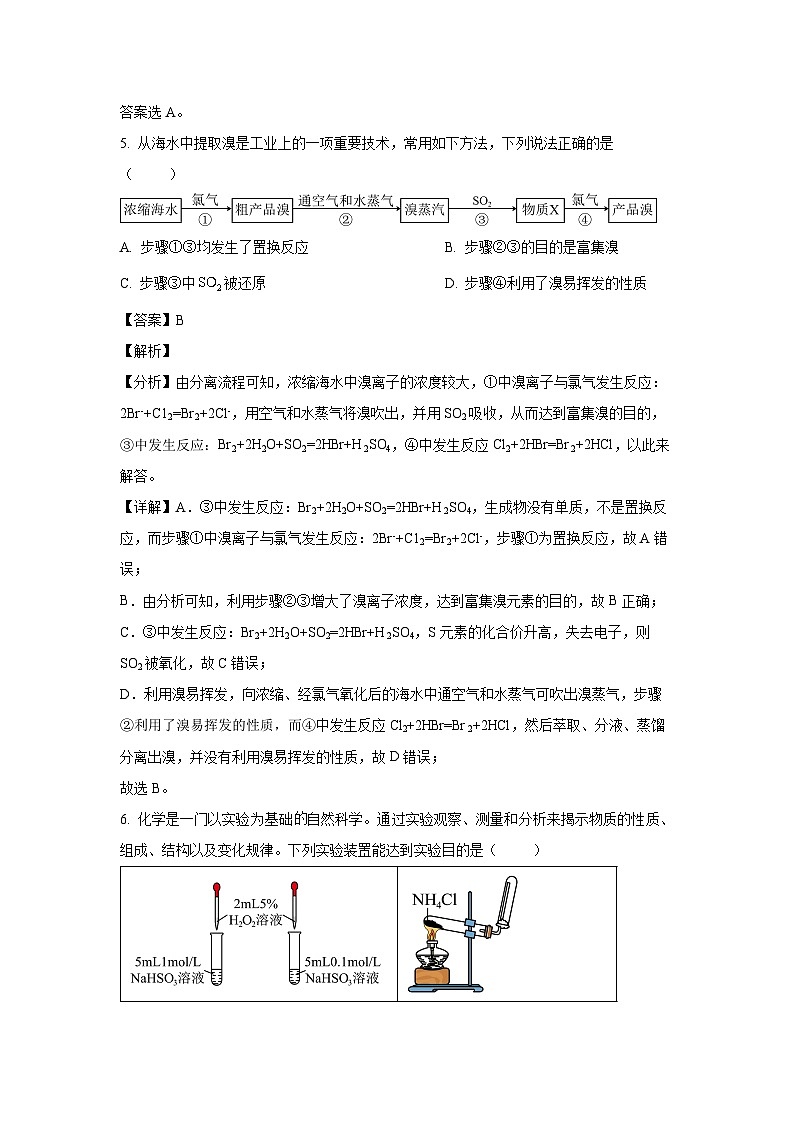 [化学][期末]湖北省武汉市常青联合体2023-2024学年高一下学期期末考试试卷(解析版)第3页