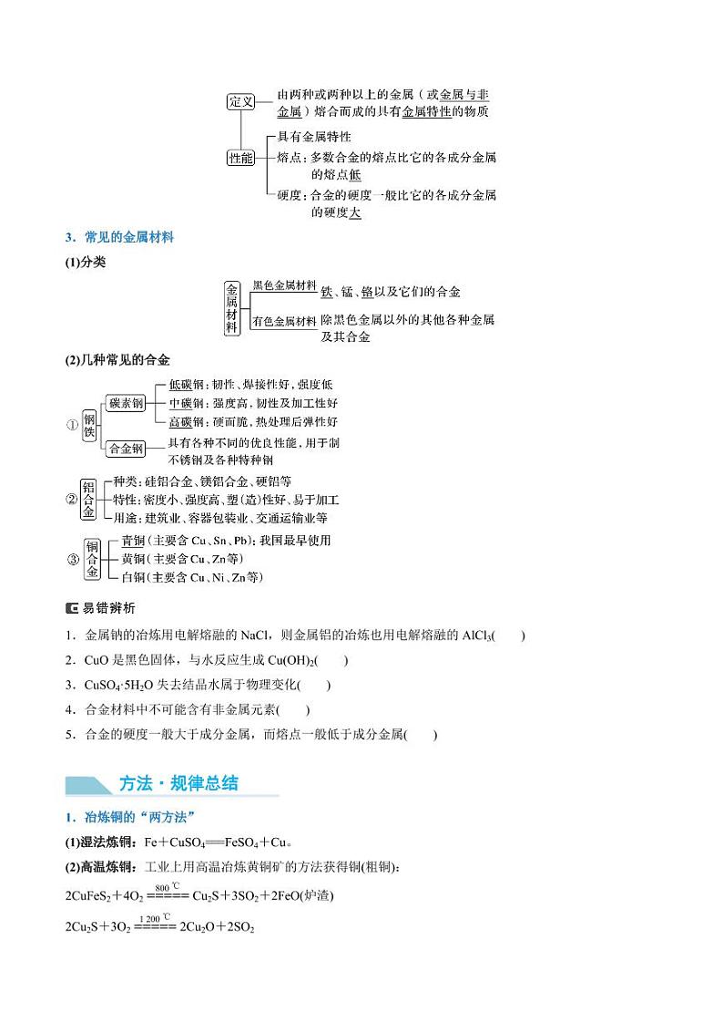 第14讲 金属材料和金属的冶炼-2025年高考化学大一轮复习卓越讲义（含答案）02