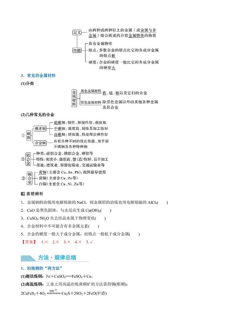 第14讲 金属材料和金属的冶炼-2025年高考化学大一轮复习卓越讲义（含答案）02