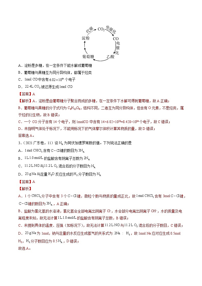 （广东版）新高考化学三轮冲刺强化练习 第11题 阿伏加德罗常数 化学反应机理图（解析版）第2页