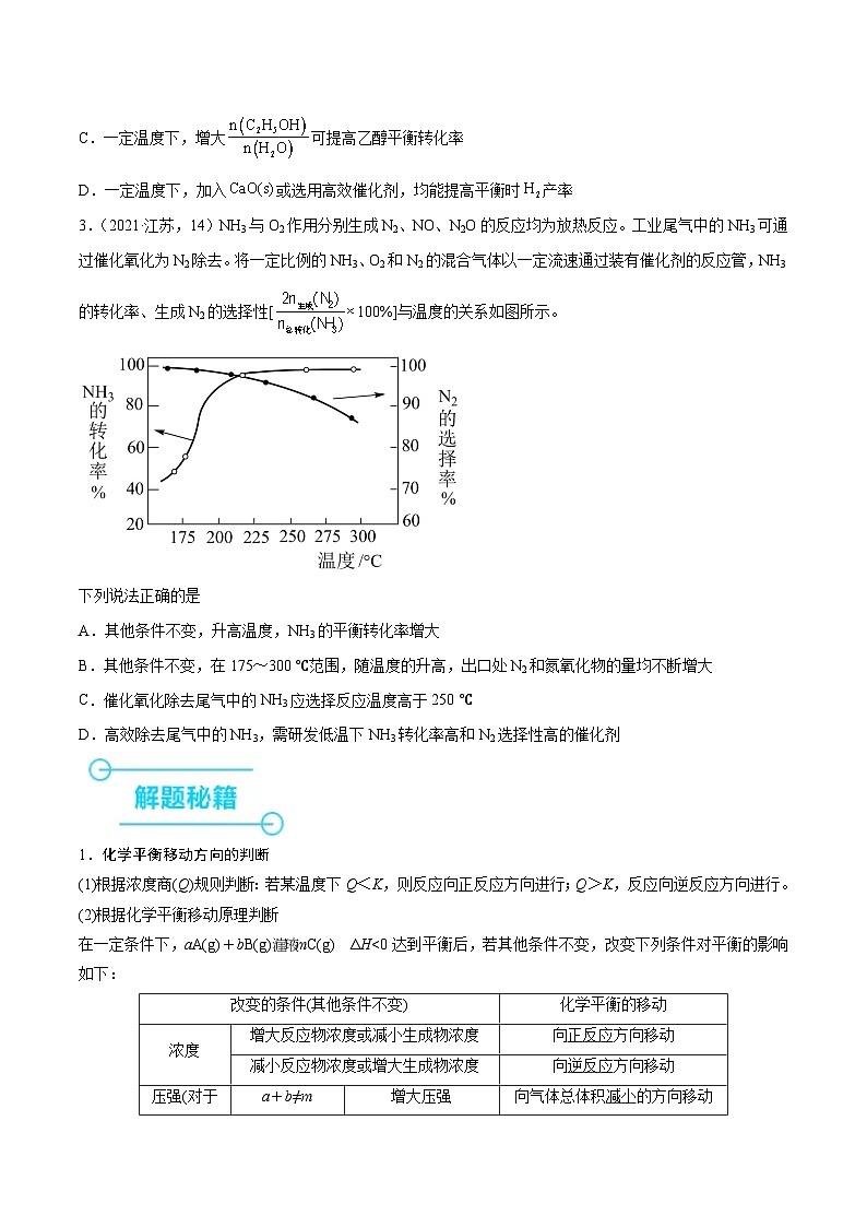 （江苏版）新高考化学三轮冲刺强化练习 第13题 化学反应速率与化学平衡（原卷版）第3页