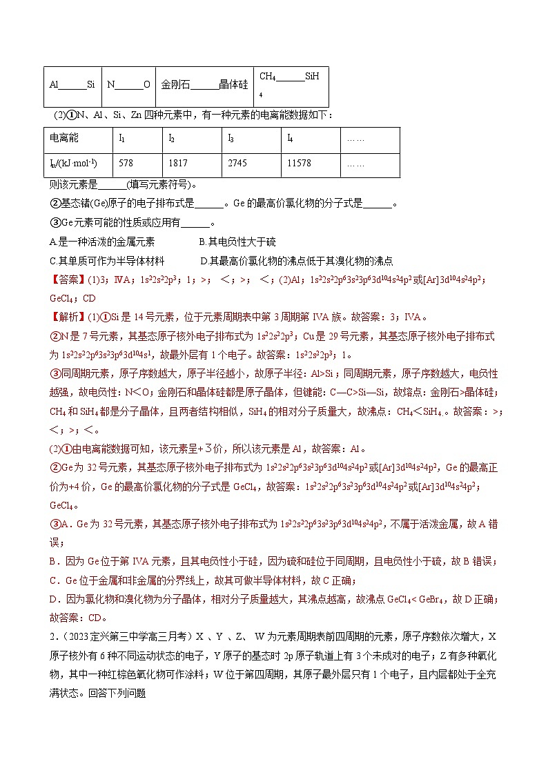 新高考化学三轮复习考前冲刺练习易错专题07 原子结构和分子结构（2份打包，原卷版+解析版）03