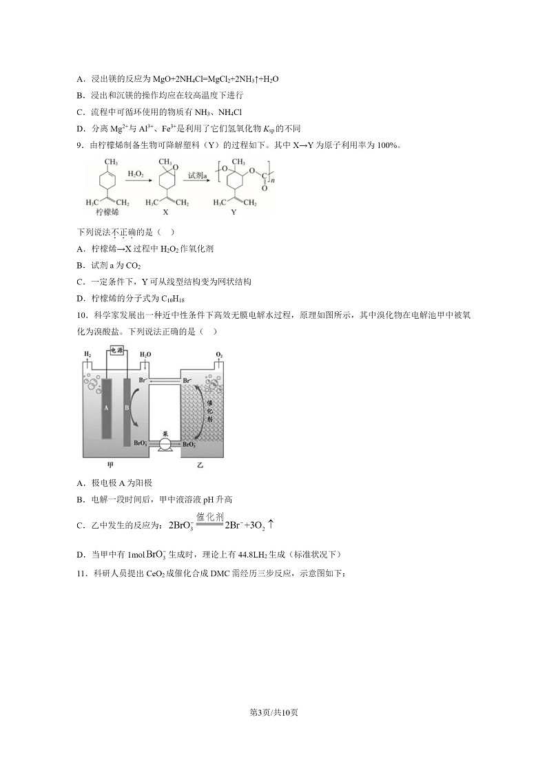 [化学]2024北京牛栏山一中高三上学期9月月考试卷第3页