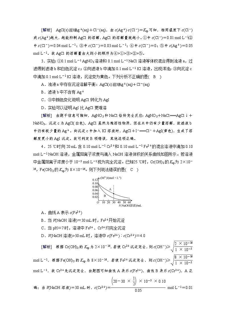 新高考化学一轮复习巩固练习[26]（含解析）第八章　第二十六讲　沉淀溶解平衡第2页