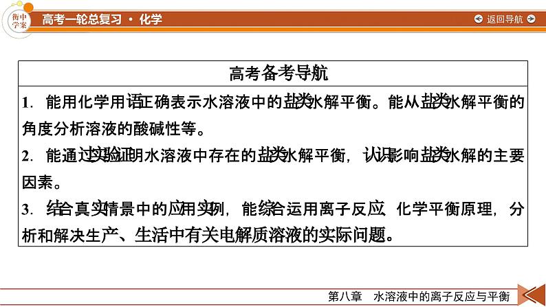 新高考化学一轮复习讲义课件第8章 第25讲 盐类的水解03