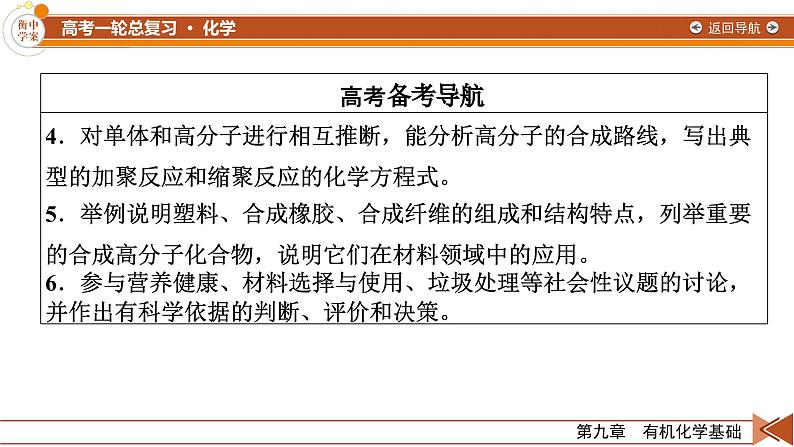 新高考化学一轮复习讲义课件第9章 第30讲 生物大分子　合成高分子04