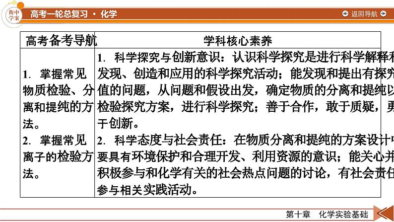 新高考化学一轮复习讲义课件第10章 第32讲 物质的分离、提纯和检验03