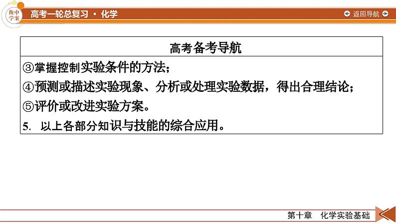 新高考化学一轮复习讲义课件第10章 第33讲 物质的制备　实验方案的设计与评价04