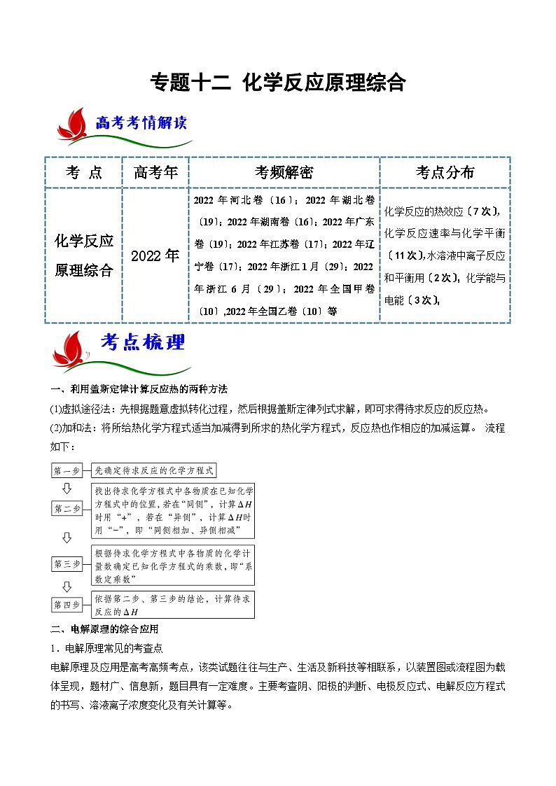 新高考化学二轮复习讲与练专题十二 化学反应原理综合（原卷版）第1页