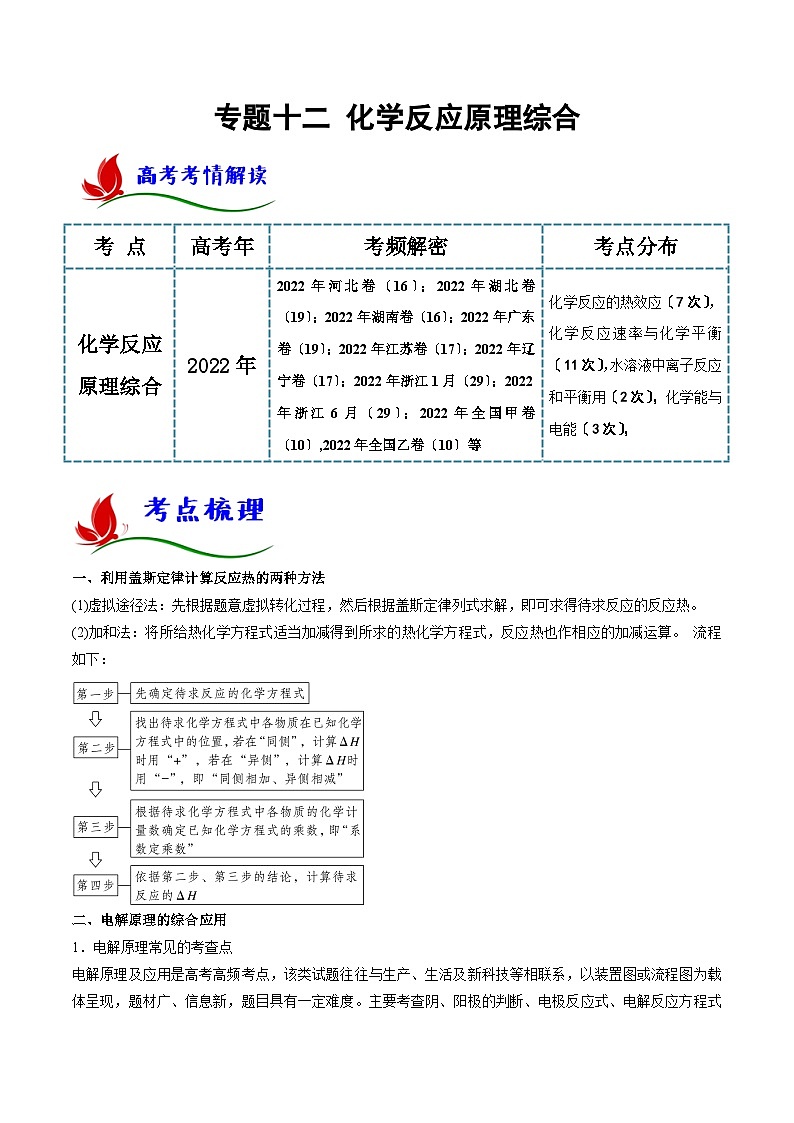 新高考化学二轮复习讲与练专题十二 化学反应原理综合（解析版）第1页