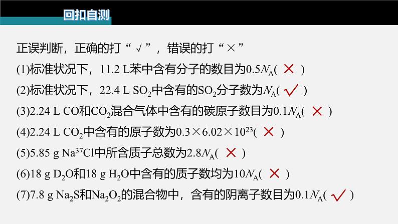 新高考化学二轮复习课件 第1部分 专题突破  专题2　“阿伏加德罗常数”的应用第3页