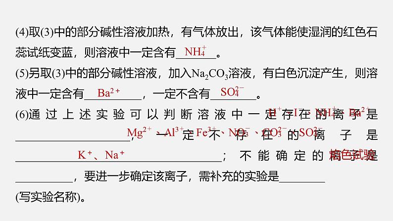 新高考化学二轮复习课件 第1部分 专题突破  专题4　离子共存与离子推断06