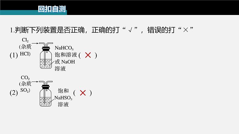 新高考化学二轮复习课件 第1部分 专题突破  专题19　典型实验装置及化学实验基本操作03