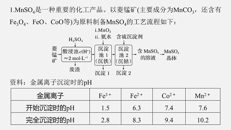 新高考化学二轮复习课件 第1部分 专题突破  大题突破3　重点题空热练(三)　化工流程题中的曲线分析应用第2页