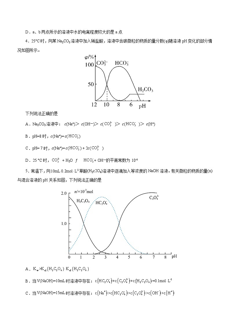 新高考化学二轮复习讲练测专题06  水溶液中的离子平衡（测）解析版02