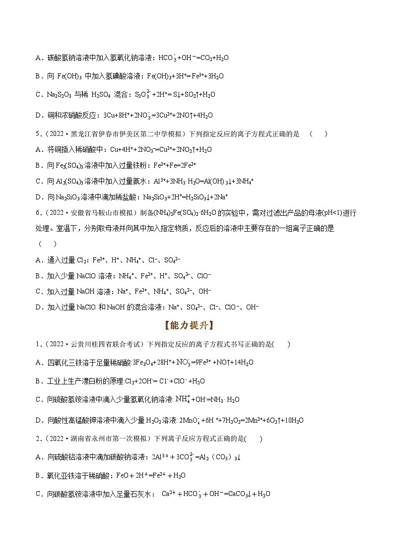 新高考化学二轮复习考点提升讲与练专题03 离子反应方程式与离子共存（专练）（解析版）02